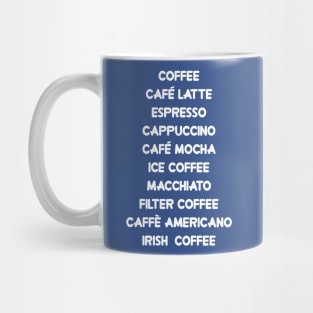 Types of coffee Mug